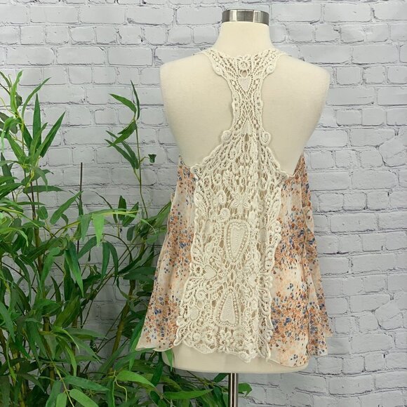 🎉Hem & Thread White, Orange & Blue Sheer Tank - Picture 3 of 7